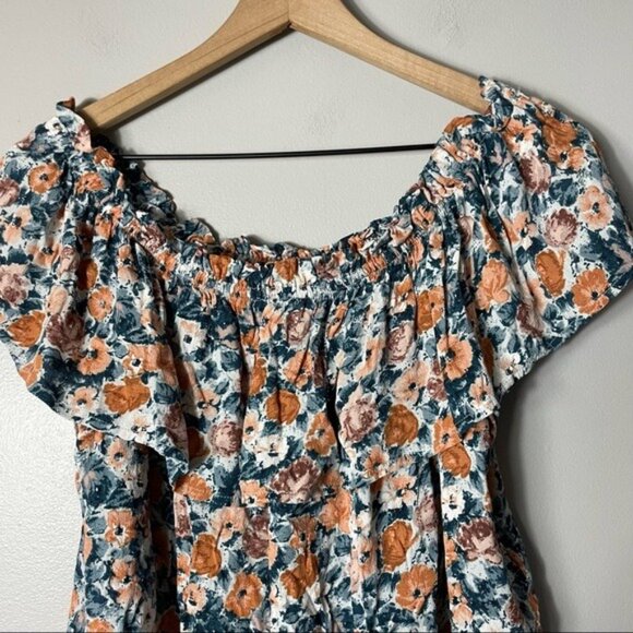 Current/Elliott Floral Off The Shoulder Ruffle Top - Picture 4 of 6